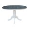 International Concepts Round 36 in Rd Extension Dining Table, 4 San Remo Chairs, White/Heather Gray, 36 W, 48 L, 29.3 in H K05-36RXT-C10-4 - alternate 3